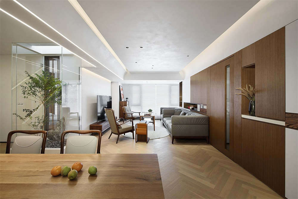 200㎡大平層整木定制，現代極簡風格(圖3)